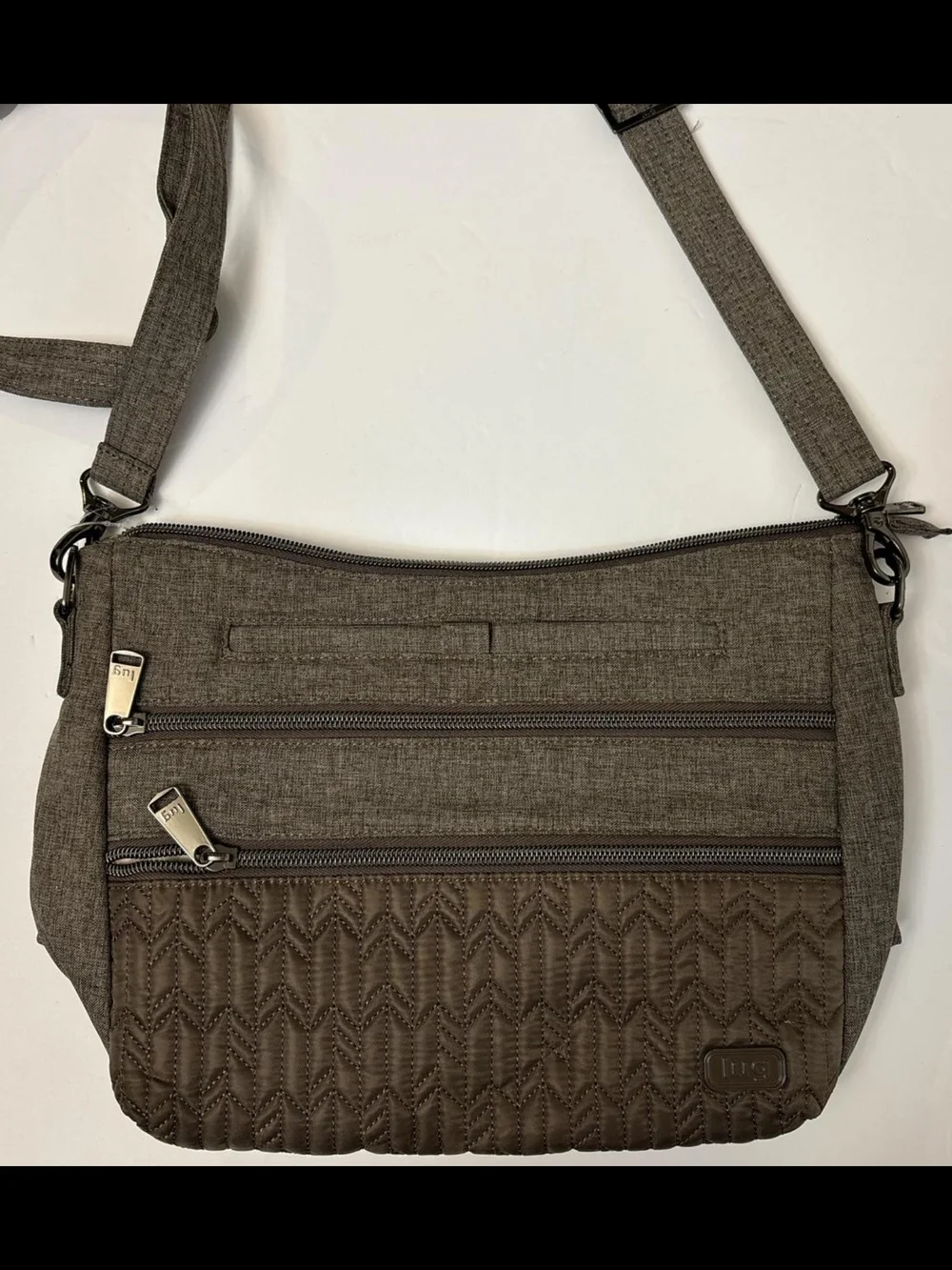 lug Slider Small Beige Crossbody Organizer